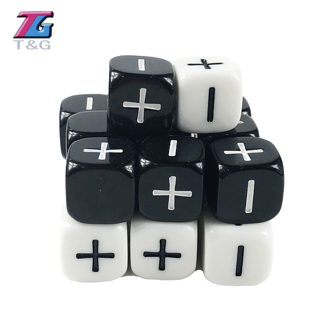 Fate Dice Opaque Black  White 10PCS 16mm for Board Game Accessories ► Photo 1/6