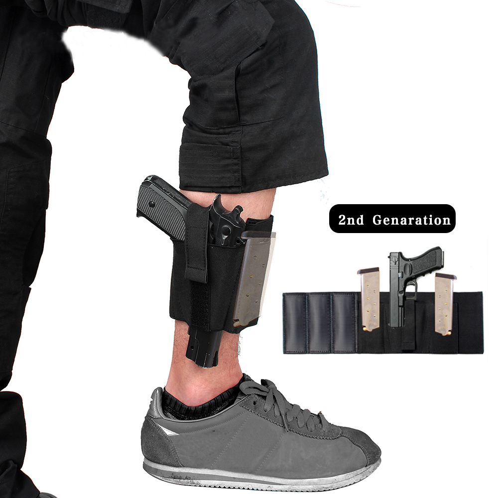 Concealed Carry Ankle Leg Gun Holster Magazine Bag For GLOCK 26 27 42 43 Pistol 