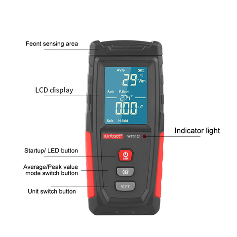 DZYTEK Electromagnetic Field Radiation Detector Tester EMF Meter Portable Indicator Buzzer alarm magnetic Radiation survey meter ► Photo 1/6