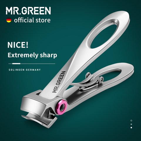 MR.GREEN Nail Clippers Stainless Steel Wide Jaw Opening Manicure Fingernail Cutter Thick Hard Ingrown Toenail Scissors tools ► Photo 1/6