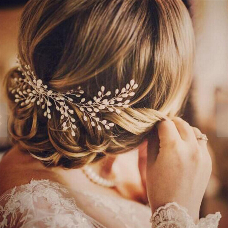 Luxury Wedding Hair Jewelry For Bridal Pearl HairComb Hand Made Hair AccessorySL