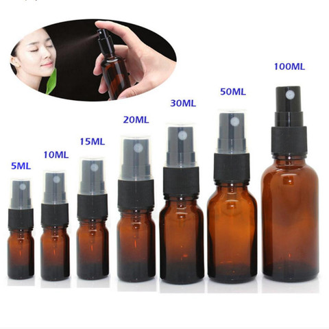 5-100ML Mini Spray Bottle Beauty Empty Amber Glass Bottles Essential Oil Mist Spray Container Case Refillable Travel Bottle ► Photo 1/6