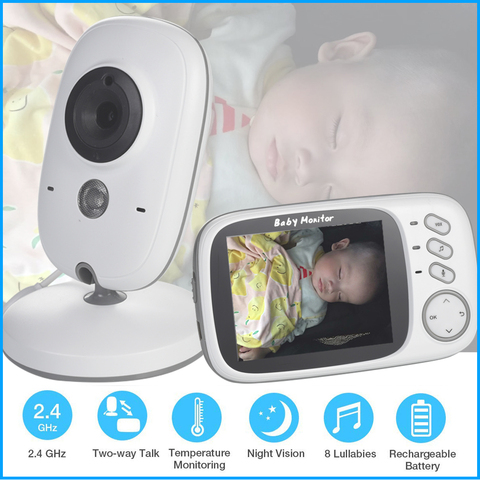 NEW VB603 3.2 inch LCD Baby Monitor Nanny Temperature Monitoring Lullaby 2 Way Audio IR Night Vision Security Temperature Camera ► Photo 1/6