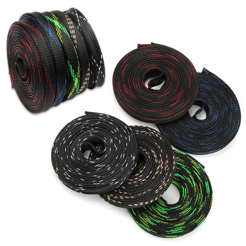 10mm PET Expanding Braided Sleeving Wire Cable Harness Sheathing Various Colors