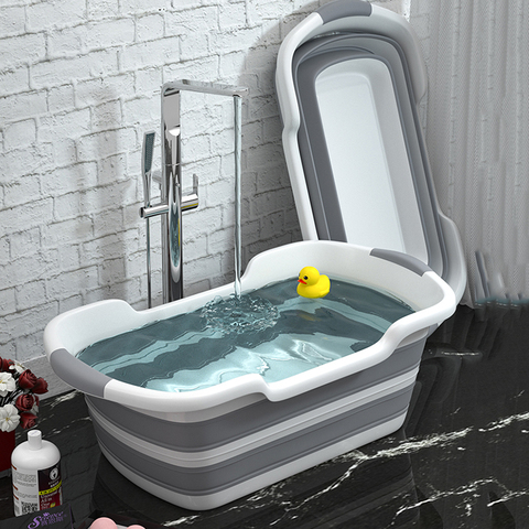 Newborn Baby Folding Bath Tub Big Capacity Tubs Bath Washing Storage Portable Pet Bathtub Bathroom Bucket Silicone Basket Tubs ► Photo 1/6