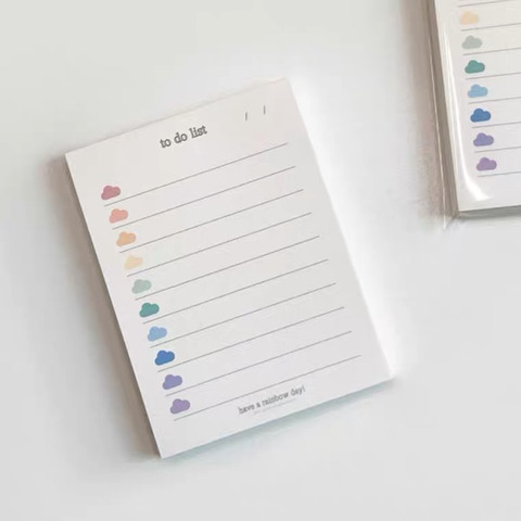 Korean Ins Cute Colorful Clouds To Do List 50 Sheets planner Student Long Style Note Paper Memo Pad Stationery School Supplies ► Photo 1/5