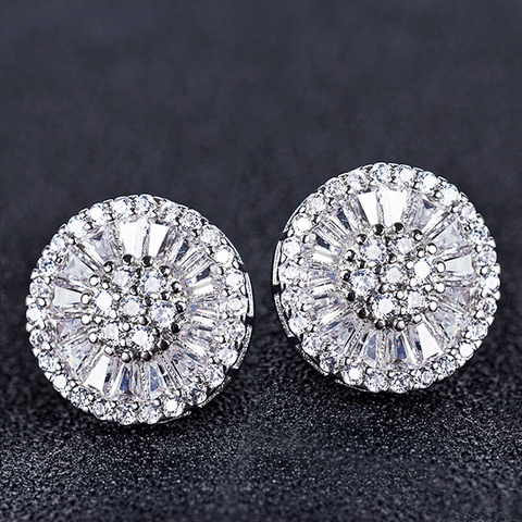 Huitan High Quality Stud Earrings with Brilliant Fireworks Shape Fine CZ Jewelry Engagement Wedding Earrings for Women Girls ► Photo 1/6