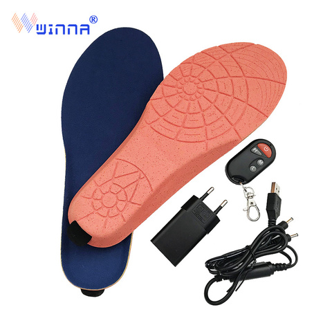 New Wireless Control Electric Heating Thermal Insoles Winter Warm Velvet 1800mAh Increase Heated Insoles for Men Women Shoe Pads ► Photo 1/6