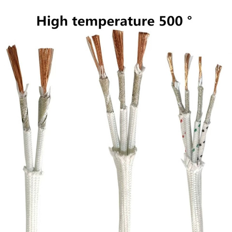 500 ° high temperature cable 2 core 3 core wire heat resistant mica braided wire fireproof 0.5mm 0.75mm 1.0mm 1.5mm 2.5mm 4.0mm ► Photo 1/5