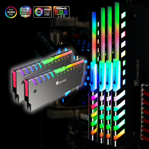 2Pcs Jonsbo NC-2 RGB Memory Ram Cooler SSD Armor Heat Sink AURA 12V/5V Aluminum Alloy Shell Universal Colorful RAM Radiator MOD ► Photo 1/6