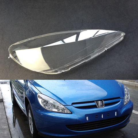 Car Headlamp Lens For Peugeot 307 2003 2004 2005 2006 2007 Car Headlight Headlamp  Lens Auto Shell Cover ► Photo 1/6