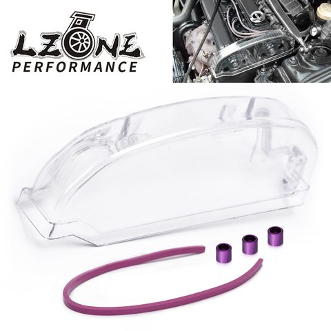 LZONE - Clear Cam Gear Pulley Timing Belt Cover For 92-96 Mitsubishi Lancer EVO 1-3/DSM 4g63 4g63T Polycarbonate JR-CTB01-MB  ► Photo 1/5