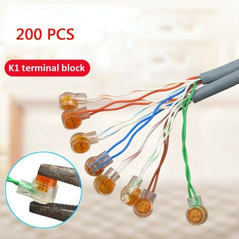 200Pcs Rj45 Connector Crimp Connection Terminals K1 Wire Connector Waterproof Easy to Operate Fast BU1875 ► Photo 1/6