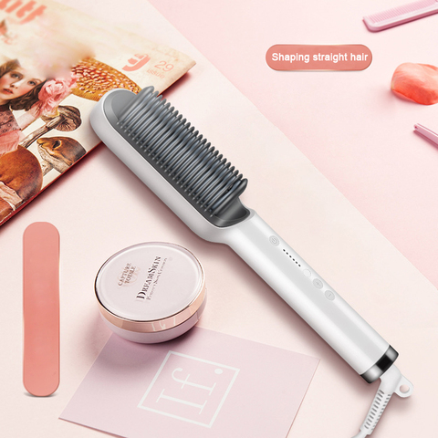 New PTC Heating Hair Straightener Brush Hair Electric Hair Comb Brush Ceramic Straight Curler Styling Tool ► Photo 1/6
