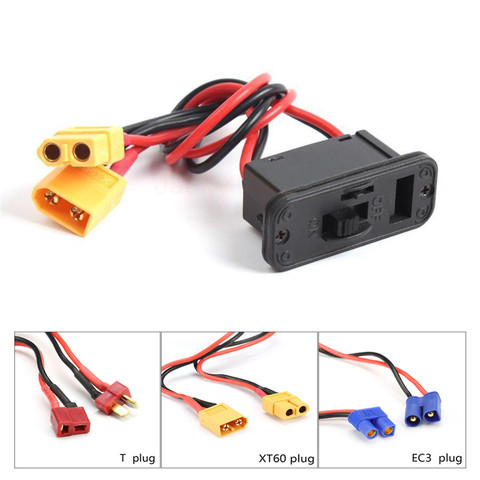 RC Heavy Duty Battery Harness Switch W/ T/XT60/EC3 Plug Built In Charging Socket ► Photo 1/6