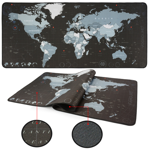 Gaming Mouse Pad Large Mouse Pad Gamer Big Mouse Mat Computer Mousepad Rubber World Map Mause Pad Game Keyboard Desk Mat ► Photo 1/6