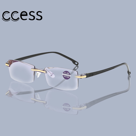 2022 Frameless Square Reading Glasses for Men Women's Anti Blue Light Computer glasses Far Sight Presbyopia Reader Glasses Women ► Photo 1/6