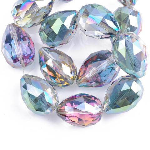 5pcs 24x17mm Teardrop Faceted Cut Crystal Glass Charms Loose Crafts Beads lot for DIY Jewelry Making ► Photo 1/4