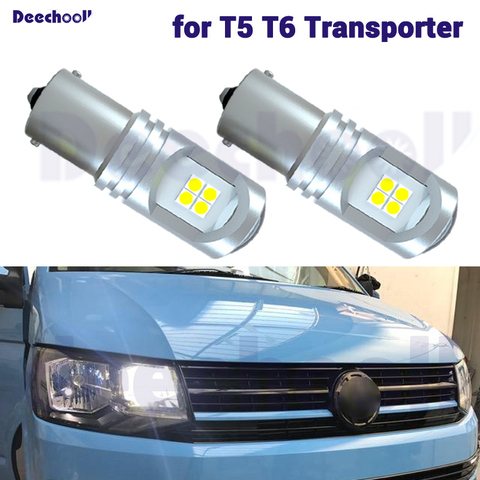 2pcs Canbus 1156 P21W LED Car DRL bulbs for Volkswagen for VW Transporter T5 T5.1 T6 7506 7527 Daytime Running Lights ► Photo 1/6
