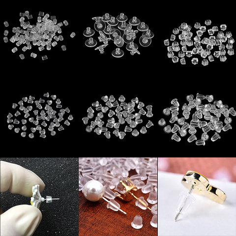 100pcs Silicone Earring Back Stoppers for Stud Earrings DIY