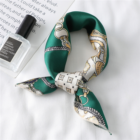 2022 New Women Hair Scarf Silk Square Hairband Lady Neck Scarves Print Foulard Neckerchief Bandana Small Bag Tie Wraps ► Photo 1/6