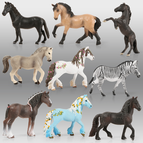 Forest Wild Steed Farm Animal Models American Clydesdale Horse Simulation Horse Figurines Action Figures Collection Kids Toys ► Photo 1/6