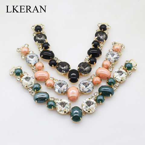 LKERAN New 2022 Fashion Crystal Sandal Chain bikini Connectors clothing decoration buckle DIY Hand sewing Beach Foot Jewelry ► Photo 1/6