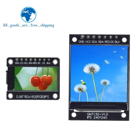 TZT TFT Display 0.96 / 1.3 inch IPS 7P SPI HD 65K Full Color LCD Module ST7735 Drive IC 80*160 (Not OLED) For Arduino ► Photo 1/6