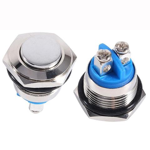 12V 16mm Waterproof Car Vehicle Metal Momentary Push Button ON/OFF Horn Switch ► Photo 1/6