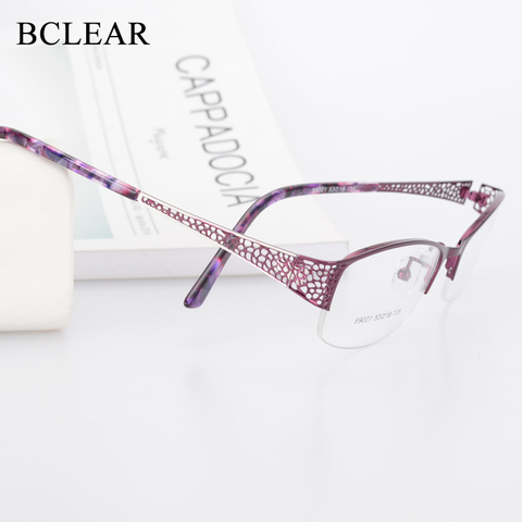 BCLEAR Elegant Half Rimless Eyeglasses Frame Optical Prescription Semi-Rim Glasses Spectacle Frame For Women's Eyewear Female ► Photo 1/6