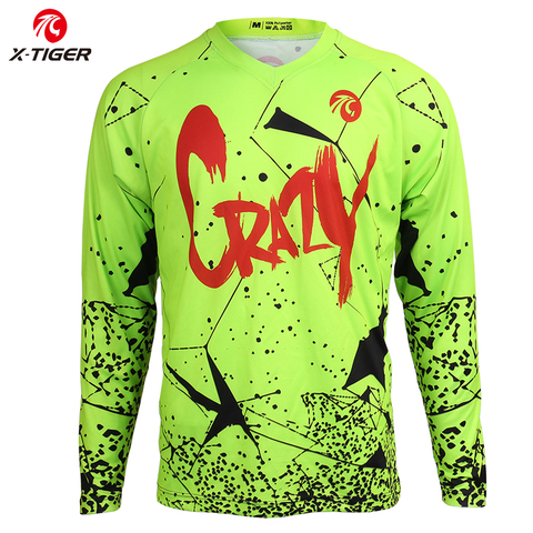 X-Tiger Downhill Jerseys Long Sleeve Downhill Shirt Mountain Bike Cycling Jerseys 100% Polyester DH Shirt Bicycle Racing Wear ► Photo 1/6