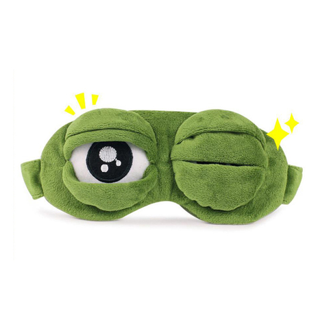 Kids Sleep Mask Cute Sleeping Eye Mask Plush Eye Cover Sleeping Mask 3D Frog Green Eye Band Rest Eyepatch Eye Blindfold ► Photo 1/6