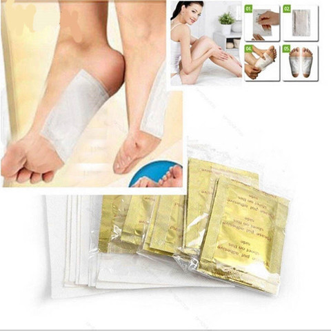 20pcs/lot Gold Premium Kinoki Detox Foot Pads Organic Herbal Cleansing Patches Feet Care Accessory(10pcs Patches+10pcs Adhesives ► Photo 1/6