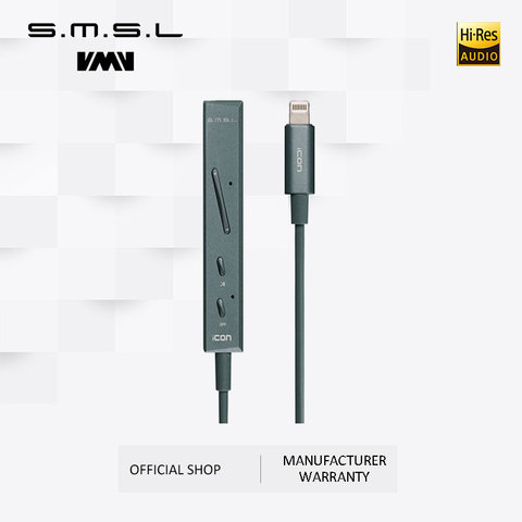 SMSL ICON /I2 Headphone Input Lightning Amplifier DAC  HI-FI Audio Decoder Portable Connector Built-in Microphone for iPhone IOS ► Photo 1/6