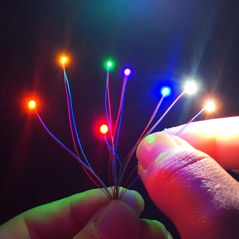 12V Pre-wired #0402 SMD LEDs,8 Colors available,60cm connection wires,hobby model kit/railway/railroad/starship/gundam lighting ► Photo 1/6