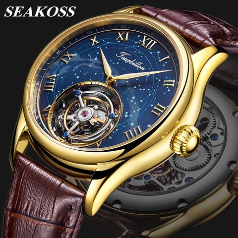 Original Seagull Tourbillon Men Watch Sapphire Starry sky Dial KOPECK Tourbillon Movement Mens Mechanical Watches orologio uomo ► Photo 1/1