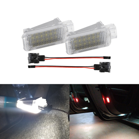 2PCs Led Door Courtesy Footwell Light Interior Trunk Luggage Boot Lamp For Audi A3 8P A4 B6 B8 A5 A6 C5 A8 Q5 Q7 TT ► Photo 1/6