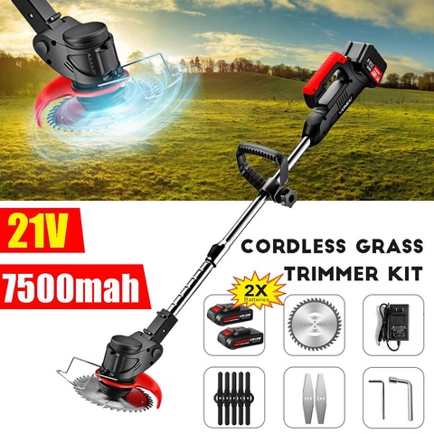 118VF 21V Electric Lawn Mower Cordless Grass Trimmer Adjustable Lawn Mower Pruning Cutter Garden Tool 7500mAh 2Pcs Battery ► Photo 1/6