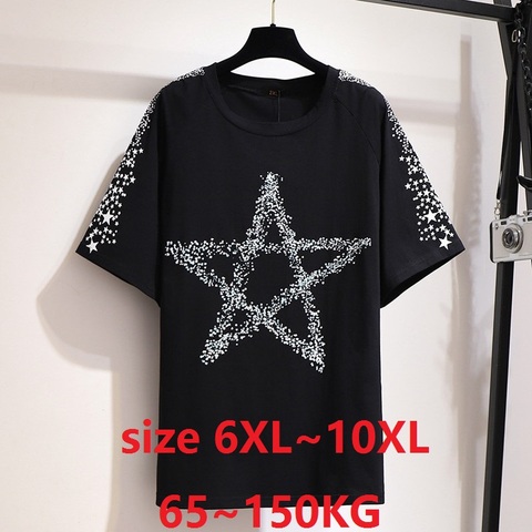 Women Summer Tops  Plus Size 7X 8XL 9XL 10XL Big Clothes for Women 65-150kg Black T-Shirt for Women Large Tshirt Tops Tees ► Photo 1/6