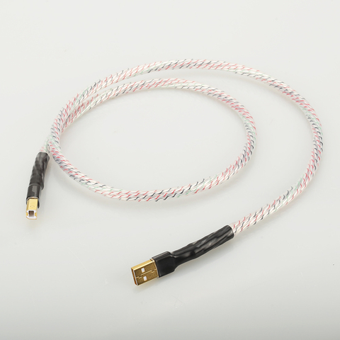 Hifi Valhalla Top-rated Silver Plated + shield USB Cable High Quality Type A to Type B Hifi Data Cable For DAC ► Photo 1/6