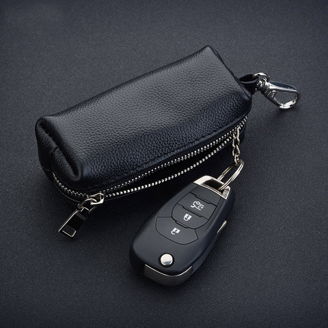 Fashion Women Genuine Leather Car Keychain Cover zipper Organizer Housekeeper Key Bag New Key Chain Pouch Keys Holder Wallet ► Photo 1/6