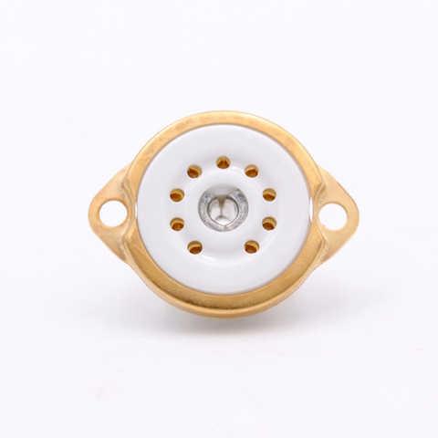 10 PCS Chassis Mount 9pin Ceramic Vacuum Tube Socket Base FOR 12AX7 EF86 6922 EL84 6DJ8 12AU7 12AT7 Hifi Audio Guitar Tube AMP ► Photo 1/6