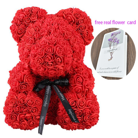 2022 Dropshipping 40cm Soap Foam Rose Teddy Bear Artificial Flower in Gift Box for girlfriend Christmas day Valentines Day Gifts ► Photo 1/6
