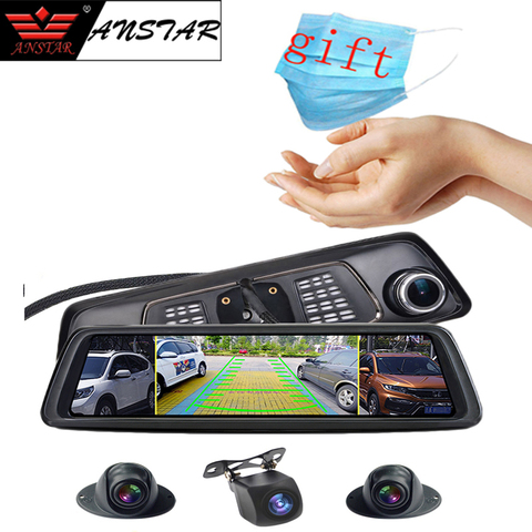 360-degree panoramic 4CH Cameras wifi car dvr backup mirror gps navi dash  camera