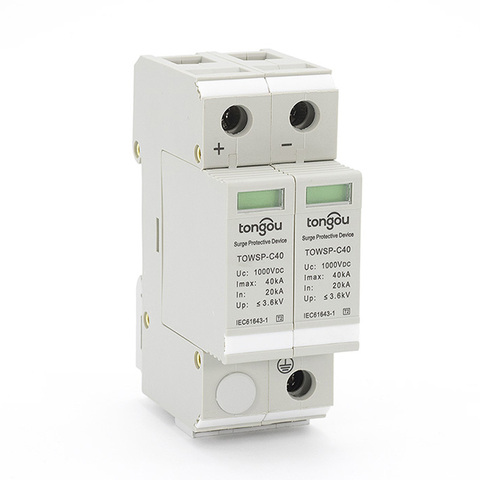 DC SPD 1000V 20KA~40KA House Surge Protector Protective Low-voltage Arrester Device ► Photo 1/5