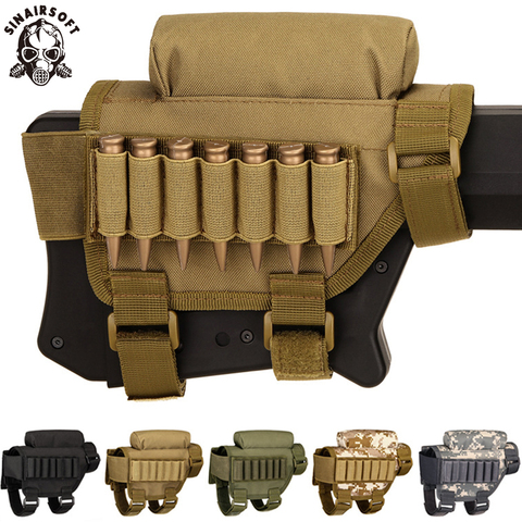 Adjustable Tactical Butt Stock Rifle Cheek Rest Pouch Bullet Holder Nylon Riser Pad Ammo Cartridges Bag For . 300. 308 Winmag ► Photo 1/6