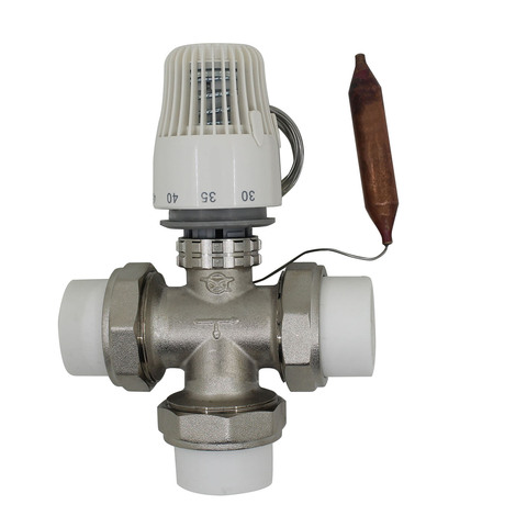 Energy saving 30-70 degree control Floor heating system thermostatic radiator valve M30*1.5 Remote controller 3 way valve  PPR ► Photo 1/3