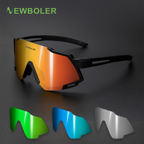 NEWBOLER 5 Lens Ultralight Sports Polarized Sunglasses Bike Bicycle Glasses Men Women UV400 Glasses For Cycling Riding Driving ► Photo 1/6