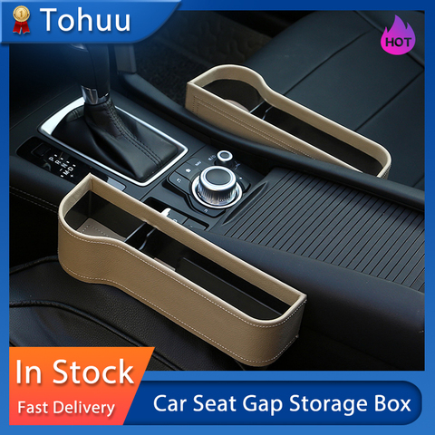 Car Seat Gap Storage Box Cup PU Leather Pocket Catcher Organizer Phone Bottle Cups Holder Multifunctional Car Accessories ► Photo 1/6