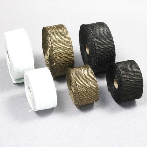 1M Roll Car Motorcycle Exhaust Header Pipe Insulation Heat Wrap Tape With 2 Cable Ties 8Colors For Moto Auto Accessories ► Photo 1/6